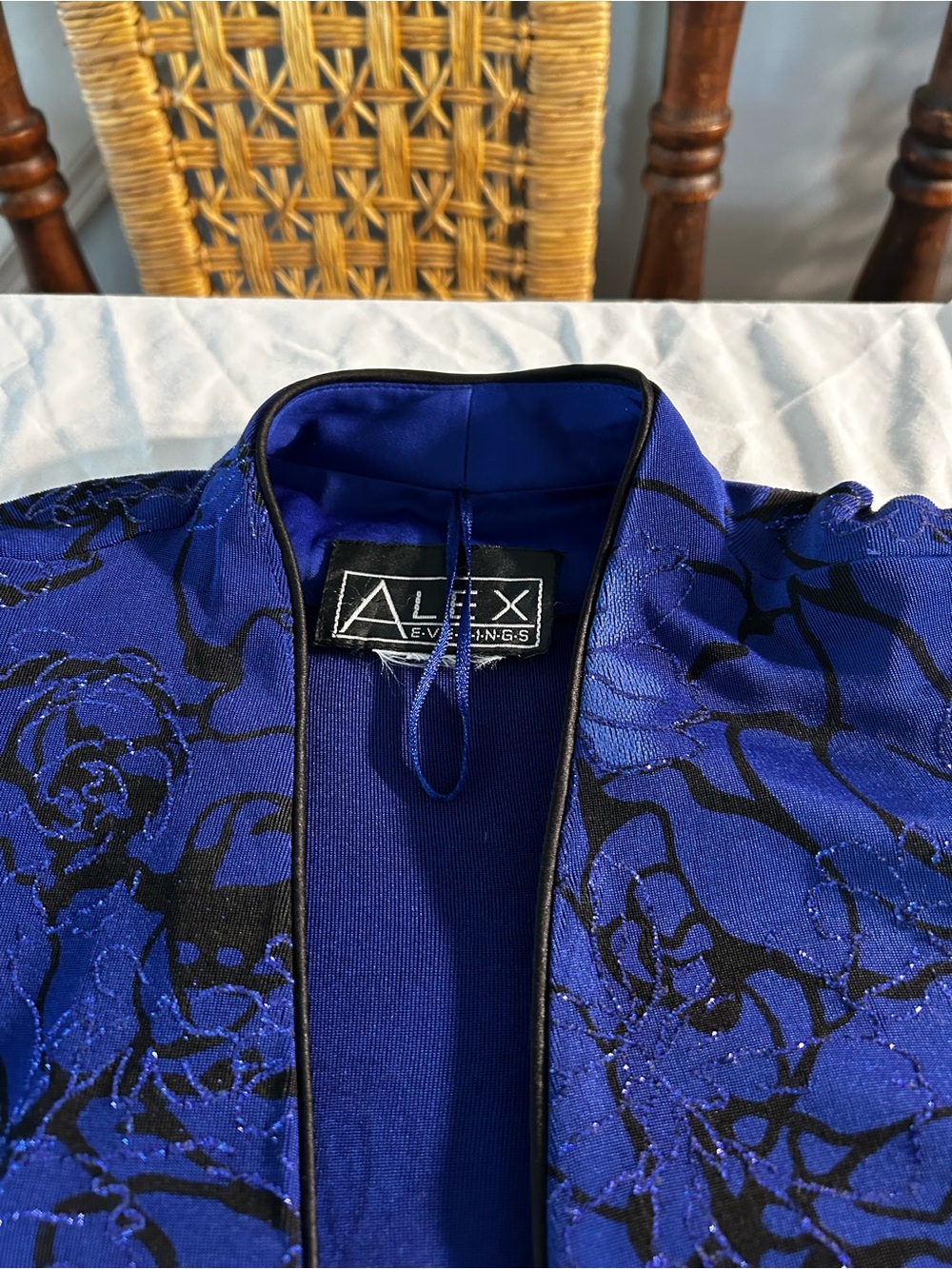 Alex Evenings Blue A-Line Blazer Long Sleeve Women Good Condition - Picture 6 of 10